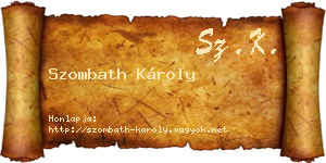 Szombath Károly névjegykártya