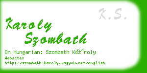 karoly szombath business card